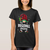 The Baseball Gnome Buffalo Plaid Christmas Matchin Tシャツ (正面)