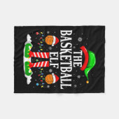 The Basketball Elf Bball Xmas Basketball Christmas フリースブランケット (正面(横))