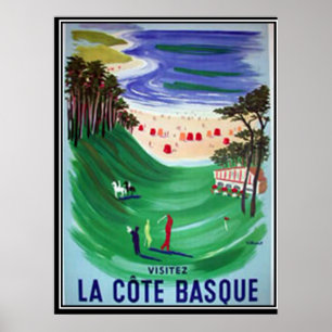 The Basque coast vintage poster ポスター