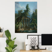 The Bathing Pool - Hubert Robert ポスター (ホームオフィス)