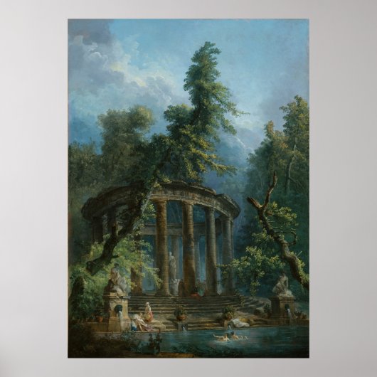 The Bathing Pool - Hubert Robert ポスター (正面)