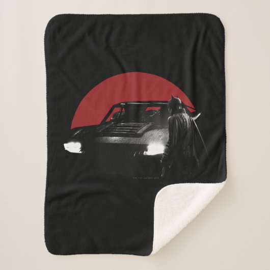 The Batman & Batmobile Graphic シェルパブランケット (正面)