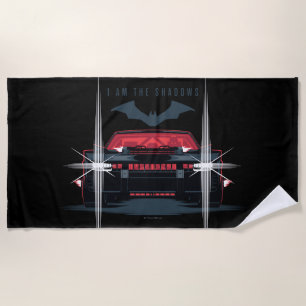 The Batman Batmobile - I Am The Shadow ビーチタオル