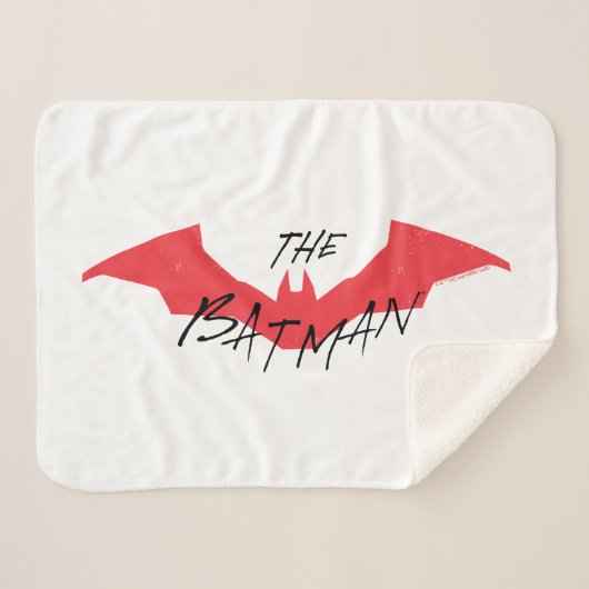 The Batman Handwritten Bat Logo シェルパブランケット (正面(横))