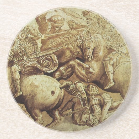 The Battle of Anghiari by Leonardo da Vinci コースター (正面)