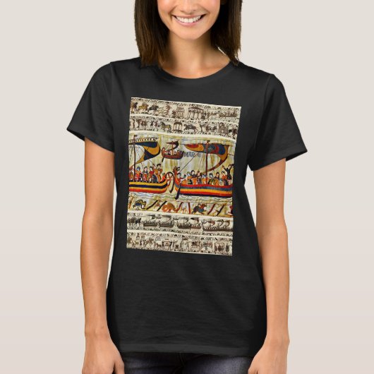The Bayeux Tapestry Viking Ships  Tシャツ (正面)