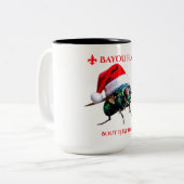 The Bayou Fly says Happy Holidays  ツートーンマグカップ (正面左)
