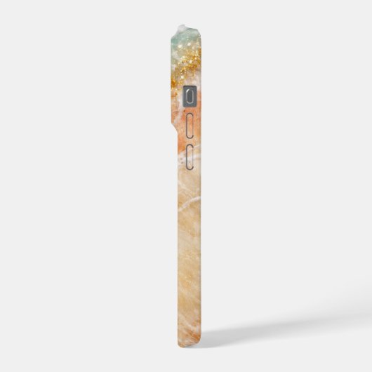 The Beach Inspired Marble with Gold Veining iPhoneケース (左側面)