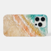 The Beach Inspired Marble with Gold Veining iPhoneケース (裏面横)