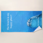 The Beach is my Happy Place Blue Dolphin Beach ビーチタオル (正面)