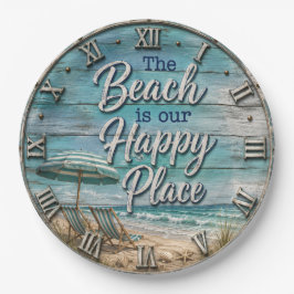 The Beach Is Our Happy Place Coastal ペーパープレート