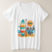 The Beach Life  プラスサイズTシャツ (デザイン正面)