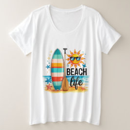 The Beach Life  プラスサイズTシャツ