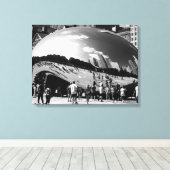 The Bean | シカゴのモノクローム風景 キャンバスプリント (インサイチュ (ウッドフロア))