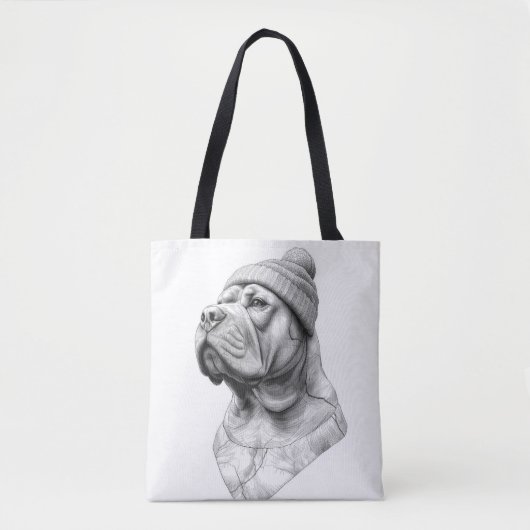 The Beanie: Marble Mastiff Pet Tote Bag トートバッグ (正面)