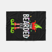 The Bearded Elf Christmas Matching Pajamas フリースブランケット (正面(横))