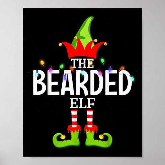 The Bearded Elf Christmas Matching Pajamas  ポスター (正面)
