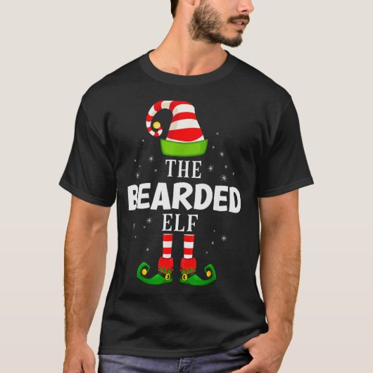 The Bearded Elf Christmas Pjs Matching Pajama Tシャツ (正面)