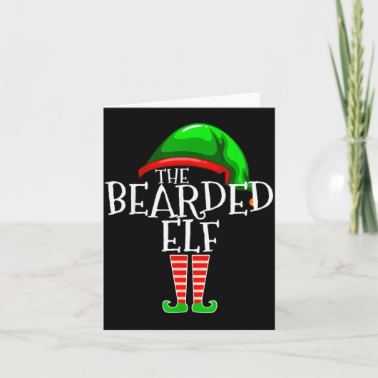 The Bearded Elf Family Matching Group Christmas Be カード (正面)