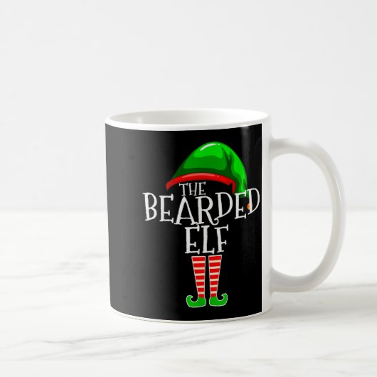 The Bearded Elf Family Matching Group Christmas Be コーヒーマグカップ (右)