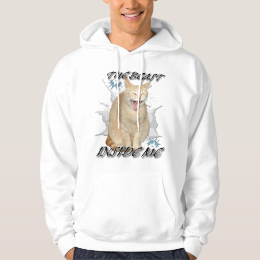 The Beast Inside Me funny meme cat sweatshirt パーカ (正面)