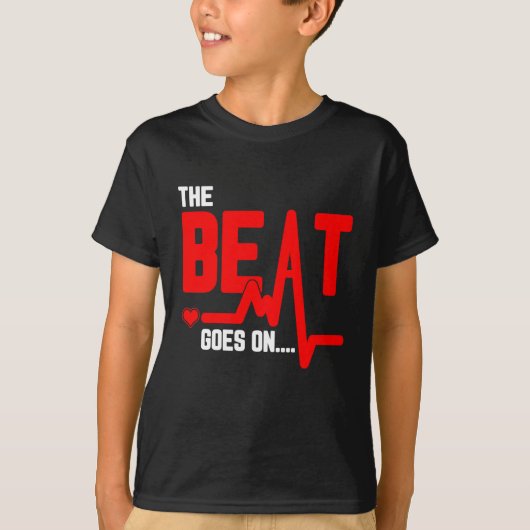 The Beat Goes On Heart Surgery Survivor Heartbeat Tシャツ (正面)
