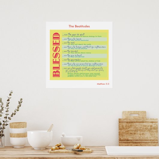 The Beatitudes Matthew 5 ポスター (キッチン)