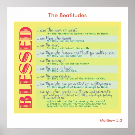 The Beatitudes Matthew 5 ポスター (正面)