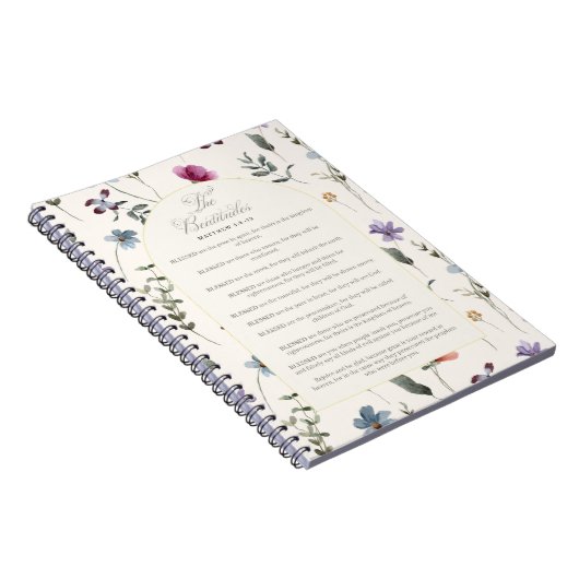 The Beatitudes Matthew 5:3–12 Floral Scripture ノートブック (右側)