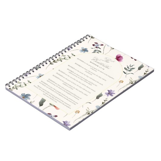 The Beatitudes Matthew 5:3–12 Floral Scripture ノートブック (左側)