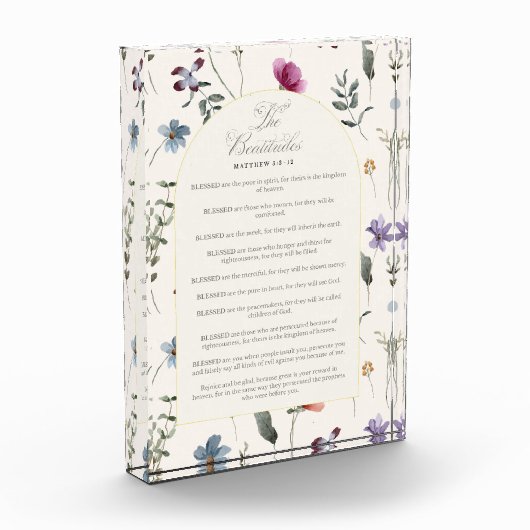 The Beatitudes Matthew 5:3–12 Floral Scripture フォトブロック (左)