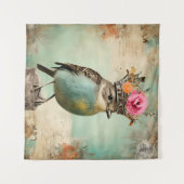 The Beautiful Bird in a Crown Collage タペストリー (正面(横))