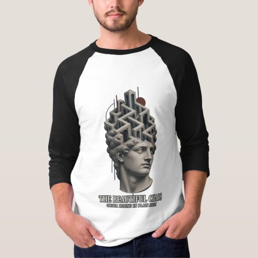 The Beautiful Chaos – Surreal Classical Art Raglan Tシャツ (正面)