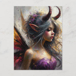 The Beautiful Fairy in Purple with Horns  ポストカード
