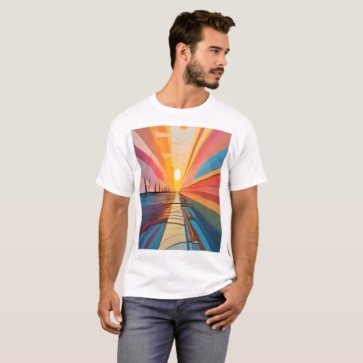 The beauty of the sunset on canvas tシャツ (正面フル)