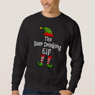 The Beer Drinking Elf Family Matching Christmas  P スウェットシャツ