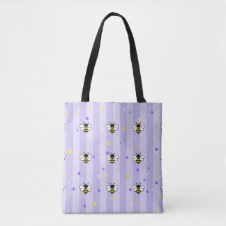 The bees in lilac background トートバッグ