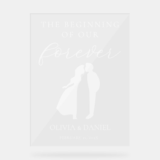 The Beginning of Forever Wedding Welcome アクリルサイン (正面)