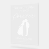 The Beginning of Forever Wedding Welcome アクリルサイン (傾斜)