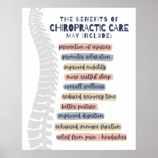 The benefits of chiropractic care may include ポスター