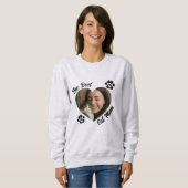 "The Best Cat Mom" Personalized Photo Heart  スウェットシャツ (正面フル)