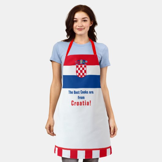 The Best Cooks are from Croatia! Adult Apron エプロン (着用した状態)