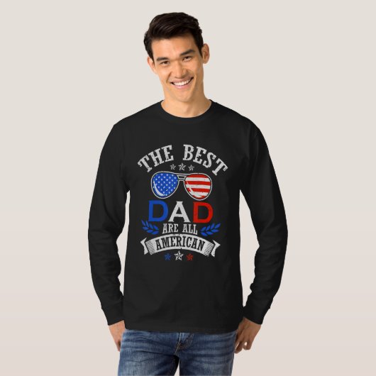The Best Dad 4th of July Independence Father's Day Tシャツ (正面フル)
