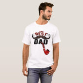 the best dad famille moustache pipe fete papa pere tシャツ (正面フル)