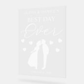 The Best Day Ever Personalized Wedding アクリルサイン (傾斜)