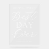 The Best Day Ever Personalized Wedding Welcome アクリルサイン (正面)