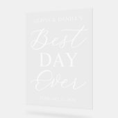 The Best Day Ever Personalized Wedding Welcome アクリルサイン (傾斜)