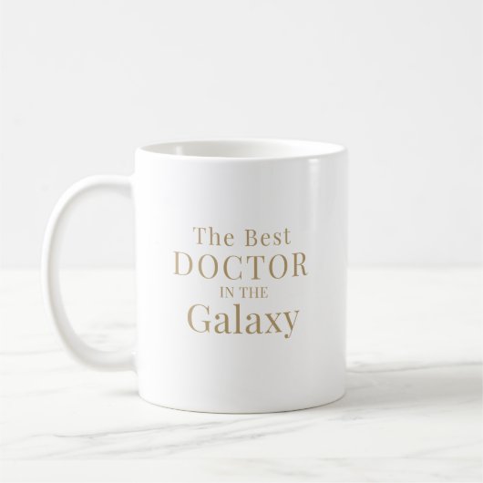The Best Doctor in the Galaxy Typography Design コーヒーマグカップ (左)