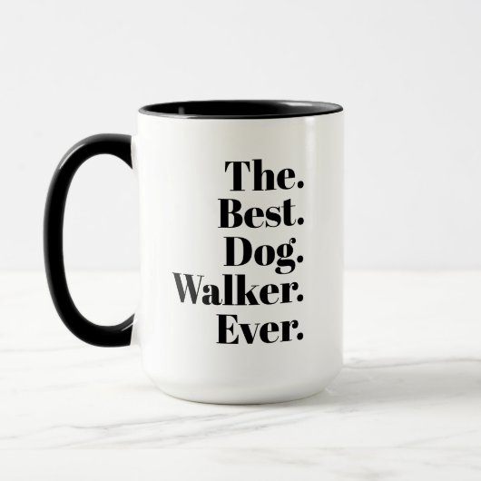  'The Best Dog Walker Ever' Playful Fun Gift  マグカップ (左)