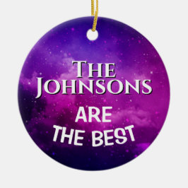 The Best" Family | Deep Violet Space & Stars Custo セラミックオーナメント